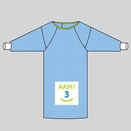 Non-Reinforced Surgical Gown with Towel Protect5 2X-Large Blue Sterile AAMI Level 3 Disposable