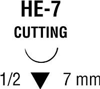 Nonabsorbable Suture with Needle Sofsilk™ Silk HE-7 1/2 Circle Reverse Cutting Needle Size 6-0 Braided