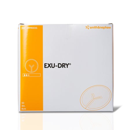 Super Absorbent Dressing EXU-DRY Anti-Shear 3 Inch Diameter Slit Disc