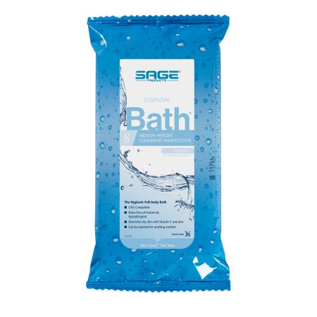 Rinse-Free Bath Wipe Essential Bath® Medium Weight Soft Pack Scented 8 Count