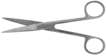 Operating Scissors BR Surgical 6 Inch Length OR / Surgical Grade German Stainless Steel NonSterile Finger Ring Handle Curved Sharp Tip / Sharp Tip