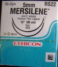 Nonabsorbable Suture with Needle Mersilene™ Polyester CTX 1/2 Circle Taper Point Needle Size 5-0 Woven