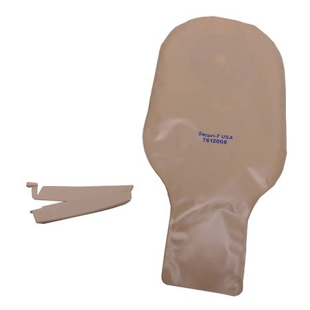 Ostomy Pouch Securi-T™ One-Piece System 12 Inch Length Flat, Trim to Fit 2-1/2 Inch Stoma Drainable