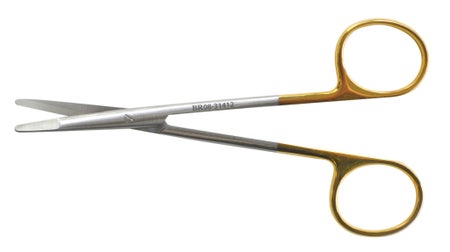 Undermining Scissors BR Surgical Kilner-Ragnell 4-3/4 Inch Length OR / Surgical Grade German Stainless Steel / Tungsten Carbide NonSterile Finger Ring Handle Curved Blunt Tip / Blunt Tip