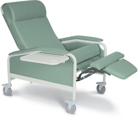 Bariatric Clinical Recliner Care Cliner™ Burgundy Vinyl Casters 450 lbs. Weight Capacity