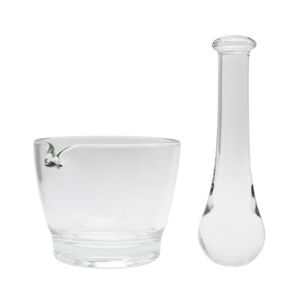 Mortar and Pestle Hand Operated Clear