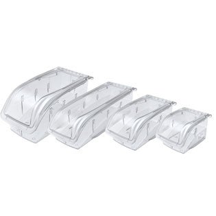 Storage Bin Hang and Stack Clear Polycarbonate 5-1/4 x 5-1/2 X 10-7/8 Inch
