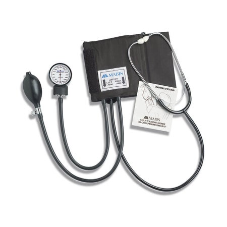Reusable Aneroid / Stethoscope Set Mabis® 25 to 36 cm Adult Cuff Dual Head General Exam Stethoscope Pocket Aneroid
