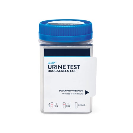 Drugs of Abuse Test Kit iCup® A.D. AMP, BZO, COC, mAMP/MET, MOP, OXY, PCP, THC (CR, OX, pH) 25 Tests CLIA Non-Waived