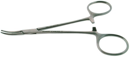 Mosquito Forceps BR Surgical Halsted 5 Inch Length OR / Surgical Grade German Stainless Steel NonSterile Locking Finger Ring Handle Straight Serrated Tips