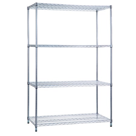 Wire Shelving Unit 4 Shelves Adjustable 24 X 48 X 72 Inch Chrome