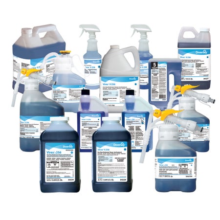 Surface Disinfectant Cleaner Diversey™ Virex® II 256 Quaternary Based Manual Pour Liquid Concentrate 1 gal. Jug Mint Scent NonSterile