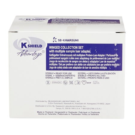 K-Shield® Advantage Blood Collection Set 25 Gauge 3/4 Inch Needle Length Safety Needle 12 Inch Tubing Sterile