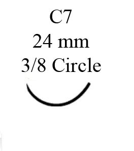 Absorbable Suture with Needle LOOK® Plain Gut C-7 3/8 Circle Reverse Cutting Needle Size 2-0 Monofilament