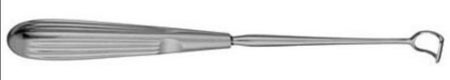 Adenoid Curette V. Mueller® Barnhill 8-5/8 Inch Length Hollow Handle with Grooves Size 2 Tip Curved Fenestrated Rectangular Tip
