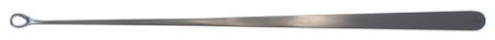 Uterine Biopsy Curette BR Surgical Heaney 9 Inch Length Flat Tapered Handle Straight Serrated Oval Loop Tip