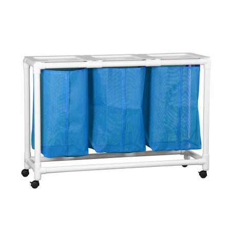 Triple Hamper with Bags Standard 4 Casters 39 gal.