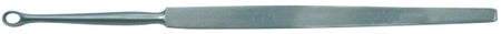 Dermal Curette BR Surgical Fox 5-1/2 Inch Length Flat Handle 1 mm Tip Straight Fenestrated Oval Tip