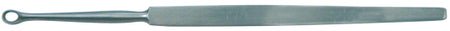 Dermal Curette BR Surgical Fox 5-1/2 Inch Length Flat Handle 2 mm Tip Straight Fenestrated Oval Tip