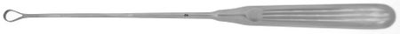 Uterine Curette BR Surgical Sims 11 Inch Length Hollow Handle with Grooves Size 4 Tip Sharp Teardrop Loop Tip