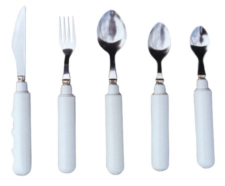 Fork Comfort Grip Weighted Silver / White Vinyl-Coated