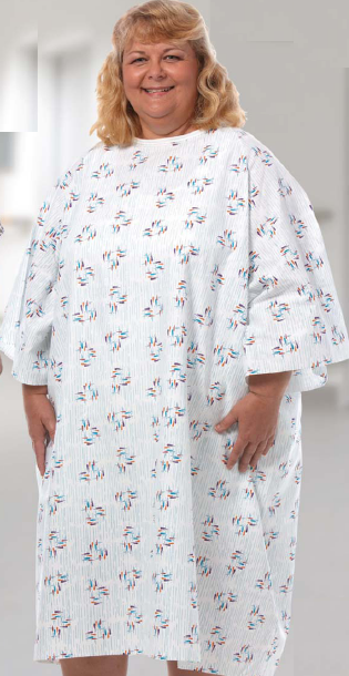 Patient Exam Gown Up to 5X-Large Raindrops Print Reusable