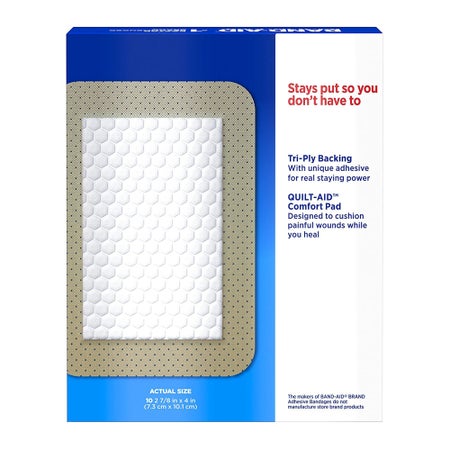 Adhesive Strip Band-Aid® Plastic Tan 2-7/8 X 4 Inch Sterile