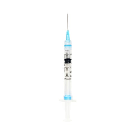 Safety Hypodermic Syringe with Needle Sol-Care™ 3 mL 1 Inch 23 Gauge Retractable Safety Needle Regular Wall