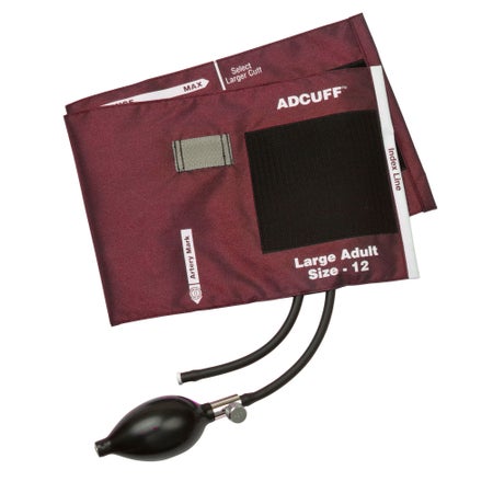 Reusable Blood Pressure Cuff and Bulb Adcuff™ 34 to 50 cm Arm Nylon Cuff Large Adult Cuff
