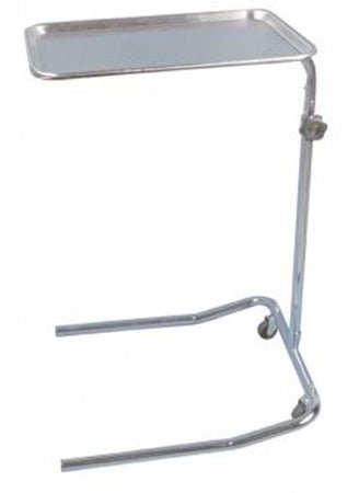 Mayo Instrument Stand Hand Operated Single Post U-Shaped Base Small Tray