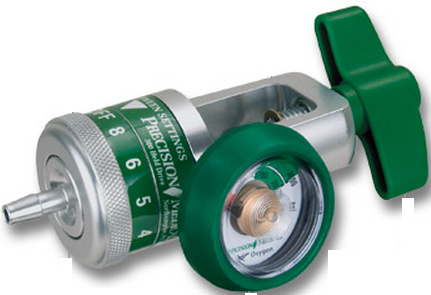 Oxygen Regulator Easy Dial Reg Adjustable 0 - 25 LPM Barb Outlet CGA-870