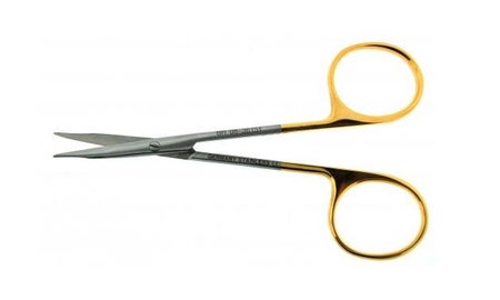 Tenotomy Scissors BR Surgical Stevens 4-1/2 Inch Length OR / Surgical Grade German Stainless Steel / Tungsten Carbide NonSterile Finger Ring Handle Curved Sharp Tip / Sharp Tip