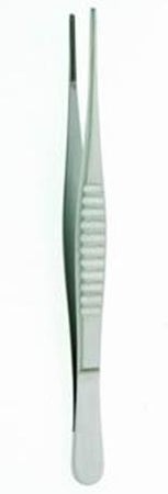 Tissue Forceps HerMann Medizintechnik DeBakey 6-1/4 Inch Length OR / Surgical Grade German Stainless Steel NonSterile NonLocking Thumb Handle Straight Blunt Serrated Tips