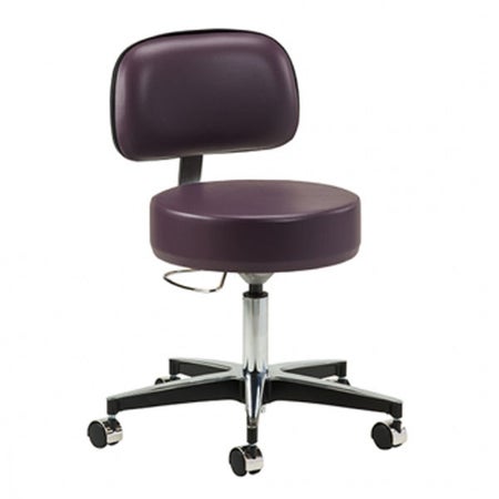 Exam Stool Premier Series Upholstered Backrest Pneumatic Height Adjustment 5 Casters Slate Blue