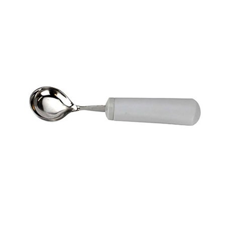 Soup Spoon Comfort Grip Weighted Silver / White Vinyl-Coated / Stainless Steel