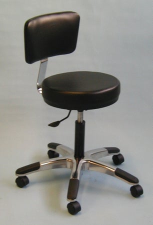 Exam Stool Airbuoy With Backrest Pneumatic Height Adjustment 5 Casters Blue