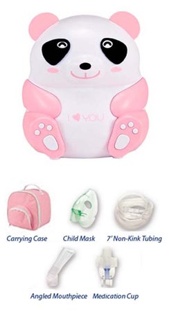 Drive™ Penelope Pink Panda Compressor Nebulizer System Small Volume Medication Cup Pediatric Aerosol Mask Delivery