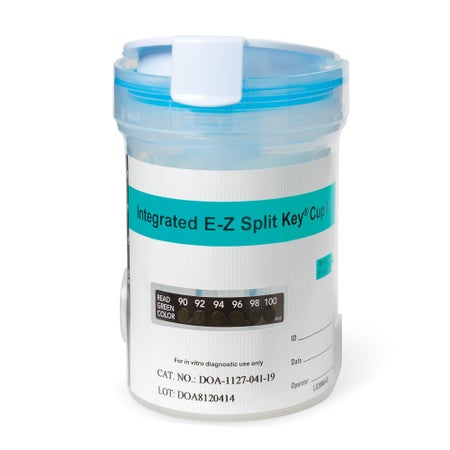 Drugs of Abuse Test Kit E-Z Split Key® Cup A.D. AMP, COC, OPI, PCP, THC (CR, GL, NI, OX, pH, SG) 25 Tests CLIA Waived