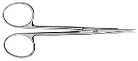Tenotomy Scissors V. Mueller® Stevens 4-1/2 Inch Length OR / Surgical Grade German Stainless Steel NonSterile Finger Ring Handle Straight Blunt Tip / Blunt Tip