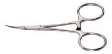 Mosquito Forceps Jarit® Petit-Point 6 Inch Length OR / Surgical Grade German Stainless Steel NonSterile Locking Finger Ring Handle Curved Serrated Tips