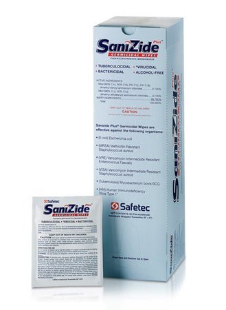 Surface Disinfectant Cleaner SaniZide Plus® Premoistened Germicidal Manual Pull Wipe 50 Count Individual Packet Ammonia Scent NonSterile