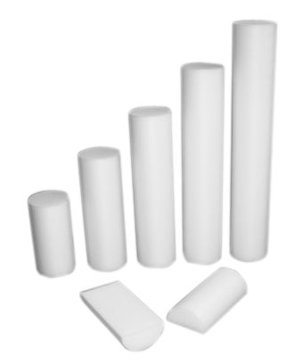 CanDo® Half-Round Therapy Foam Roller Slim White Polyethylene Foam 3 X 36 Inch