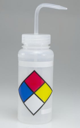 Wash Bottle Set Labeled / Wide Mouth LDPE / Polypropylene Closure 500 mL (16 oz.)