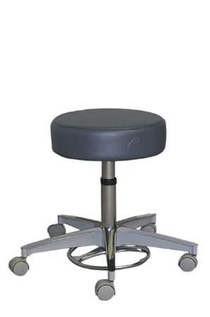 Exam Stool Without Backrest Pneumatic Height Adjustment Dual Wheel Casters Lake Blue