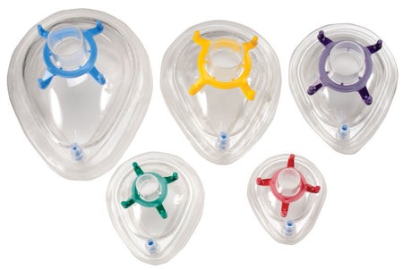 Anesthesia Mask Vital Signs® Elongated Style Pediatric Size 4 Hook Ring