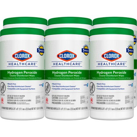 Surface Disinfectant Cleaner Clorox Healthcare® Premoistened Hydrogen Peroxide Based Manual Pull Wipe 95 Count Canister Unscented NonSterile