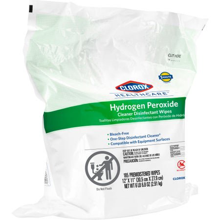 Surface Disinfectant Cleaner Clorox Healthcare® Premoistened Hydrogen Peroxide Based Manual Pull Wipe 185 Count Pouch Unscented NonSterile