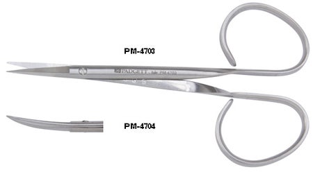 Iris Scissors Padgett® 4 Inch Length OR / Surgical Grade German Stainless Steel NonSterile Finger Ring Handle Curved Sharp Tip / Sharp Tip
