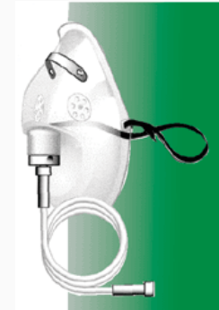 Oxygen Mask Elongated Style Adult One Size Fits Most Adjustable Head Strap
