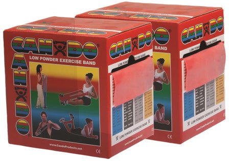 Exercise Resistance Band CanDo® Low Powder Red 5 Inch X 50 Yard Light Resistance